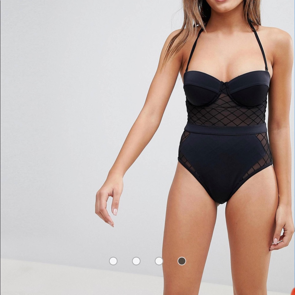 New ASOS DESIGN diamond mesh cupped swimsuit